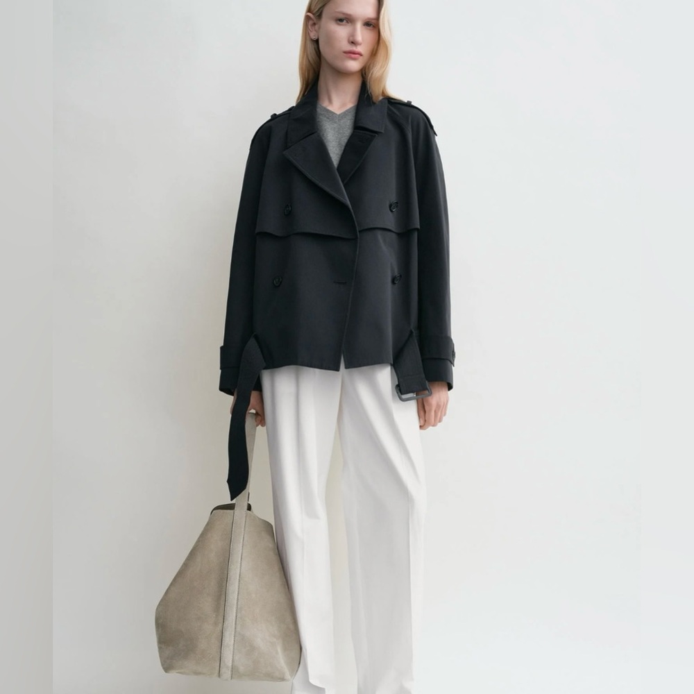 Toteme Cropped Cotton Trench Coat